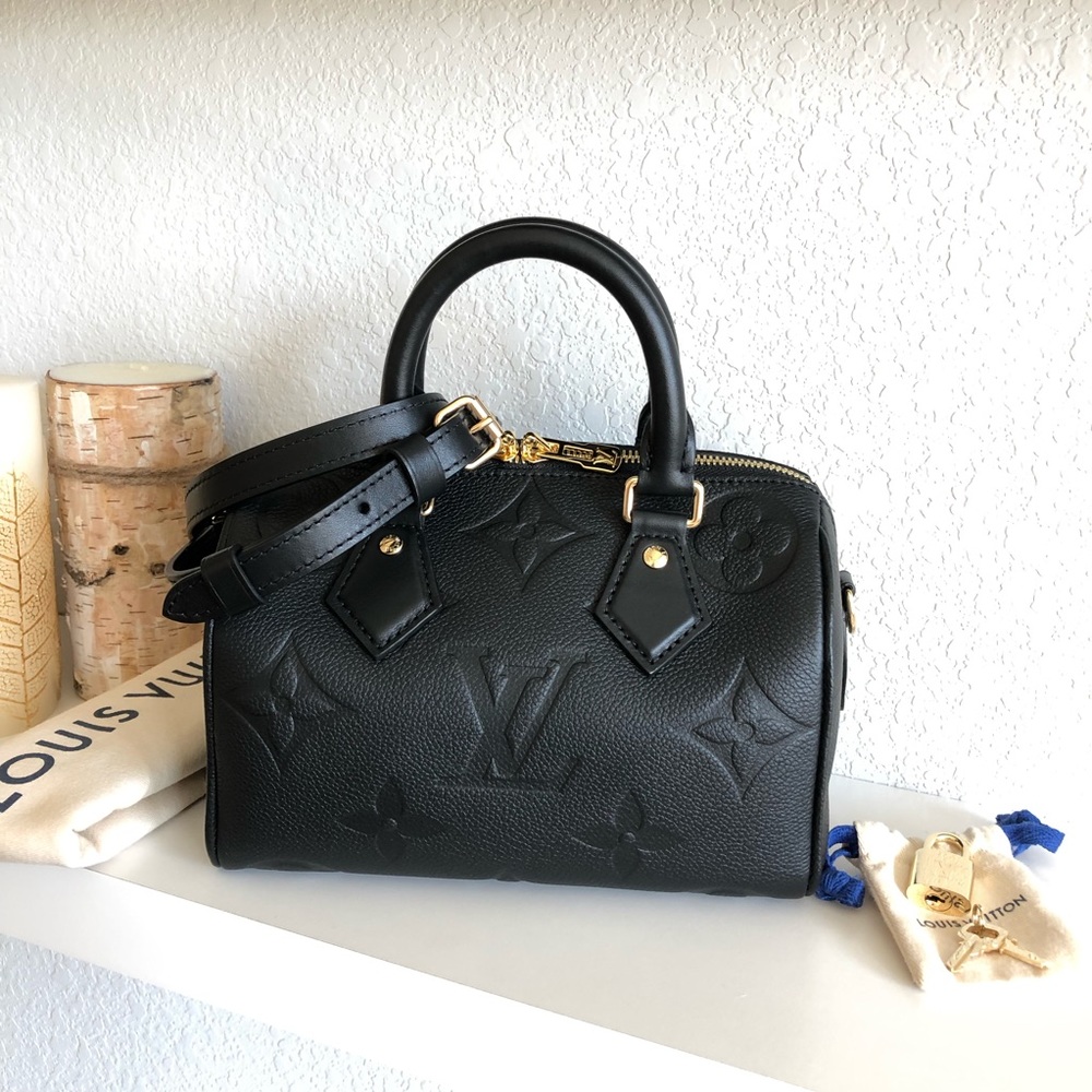 LOUIS VUITTON SPEEDY 20 bandouliere Empreinte noir crossbody handbag